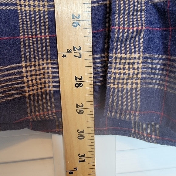 J.CREW‎ Scotch Plaid Flannel Button Down Cotton Shirt Slim Fit Men's Small Navy - Picture 13 of 15